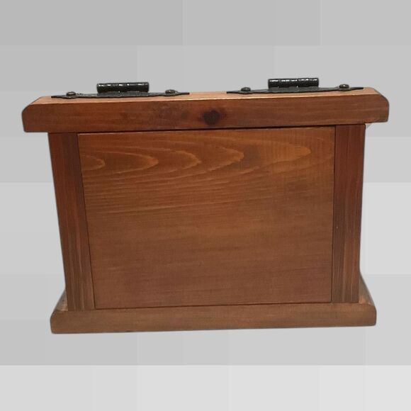 Vintage Wood Recipe Box Hand Painted Amish Girl Rustic Primitive Farmhouse 9x6.5 - Picture 7 of 16